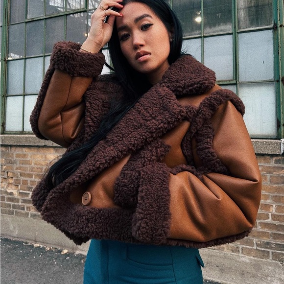 NWT Stand Studio Faux Shearling Tan Kristy Jacket - Picture 3 of 10